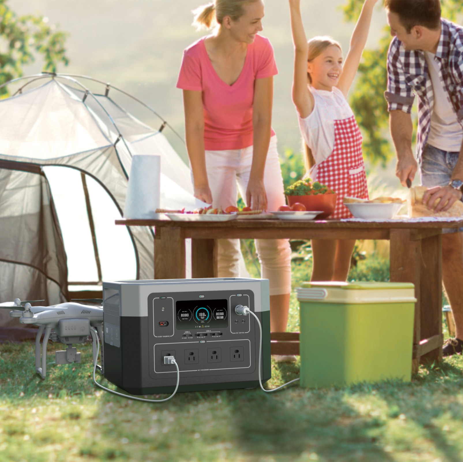 2000W High Capacity Solar Generator For Multi Way Charging