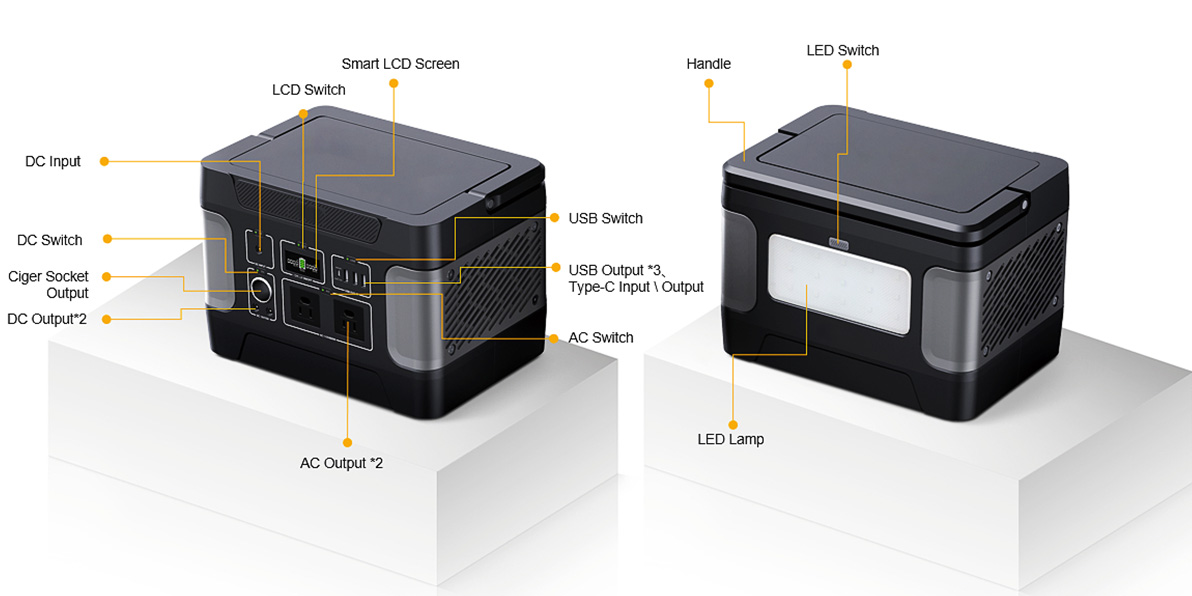 600W Heatproof Solar Generator Para sa Home Backup Power