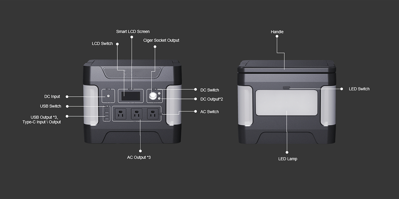 1000W Deep Cycle Solar Generator Para sa Mobile Charging