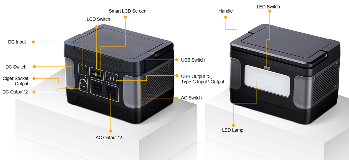 600W Thermoduric Solar Generator Para sa Emergency Charging